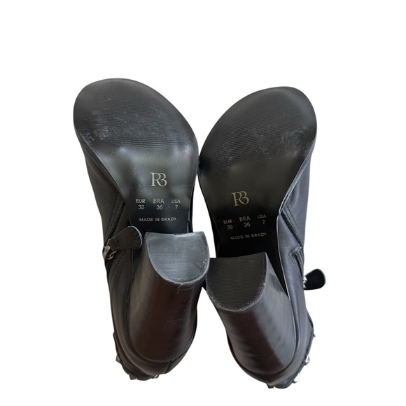 Raphaella Booz Rockstud Accents Leather Ankle Boots Women's Size 7 - Picture 5 of 12